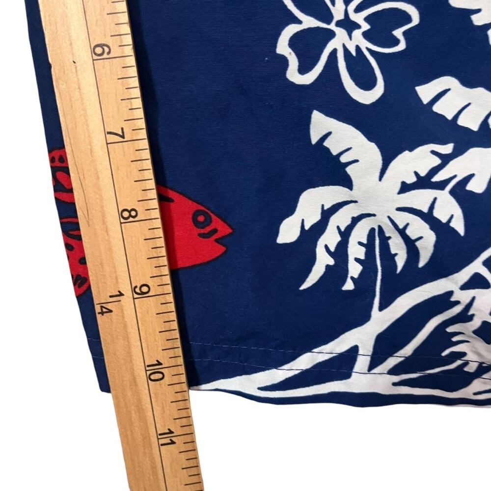 Columbia PFG Swim Trunks Board Shorts Mens 42 Red White Blue Hawaiian Fish - Picture 9 of 11